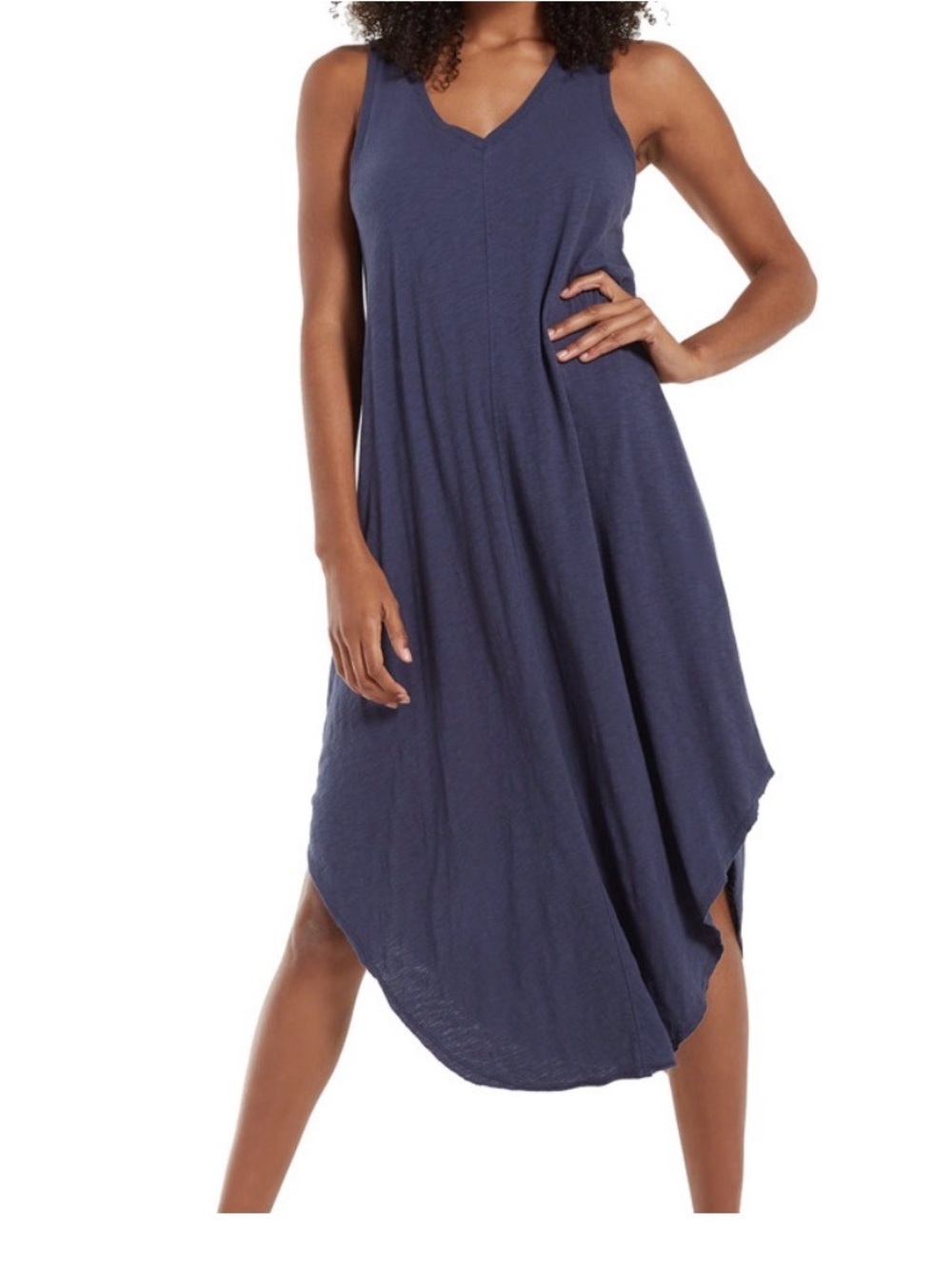 Z Supply Reverie Slub Knit XS Midi Dress in deep indigo/blue
